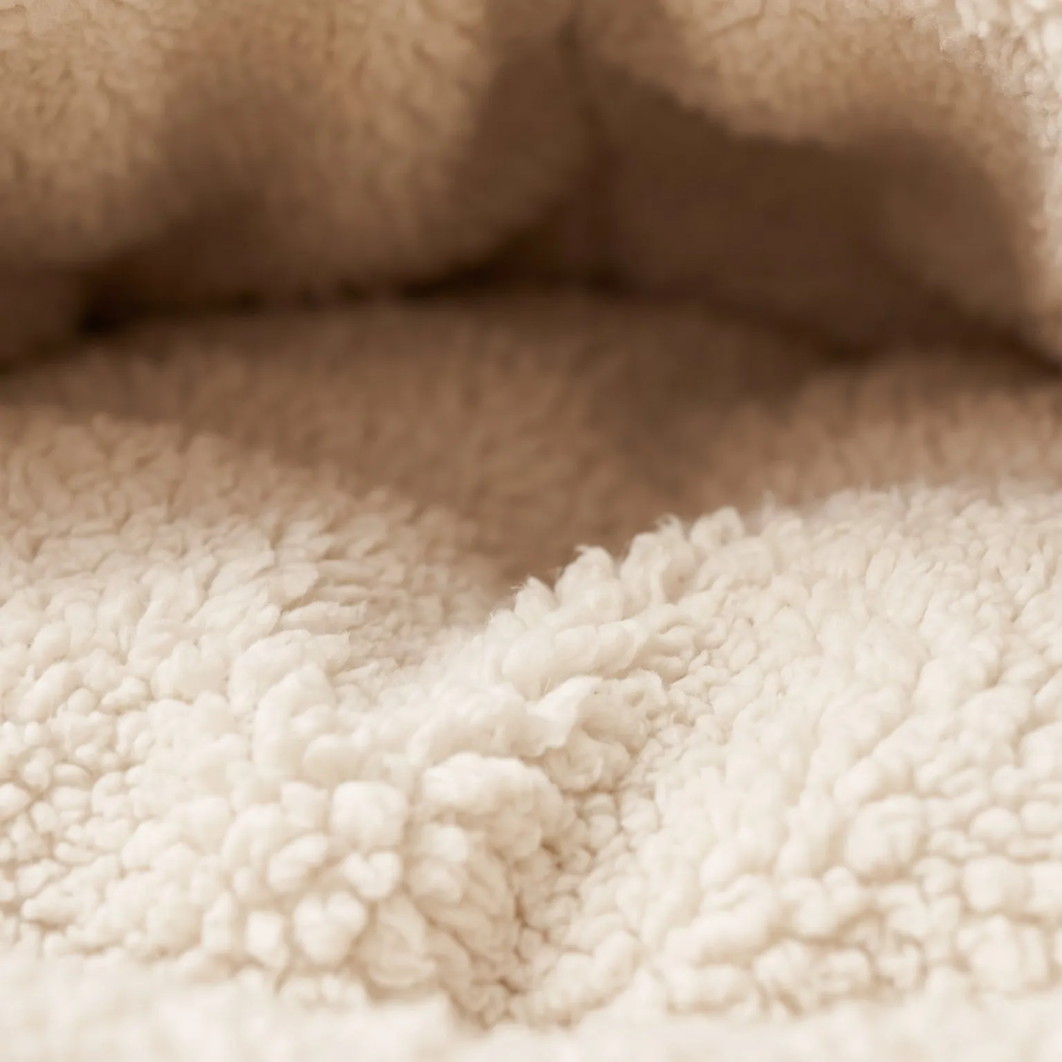 Close-up of the plush fleece lining