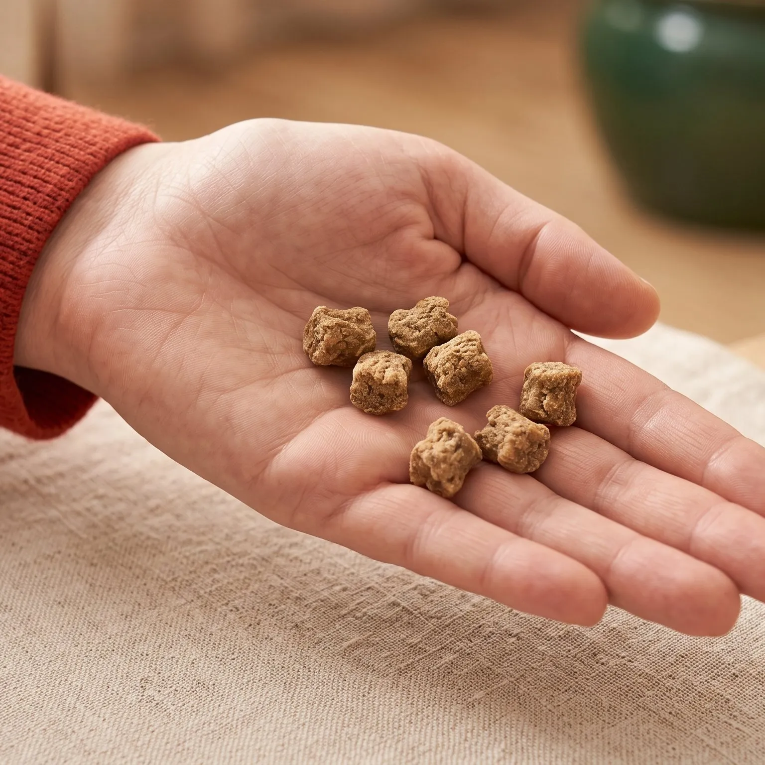 A handful of small crunchy bites